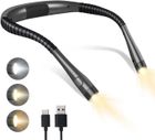 ZEMINPEOEL Lampe de Lecture de Cou Rechargeable, Lampe pour lecture au Lit,3 Couleurs, 6 Niveaux de Luminosité, Bras Pliables
