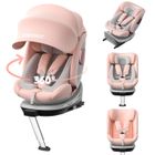 Siège Auto Bébé 0 à 36kg ISOFIX Siege Auto Pivotant 360°,I-Size Group 40-150cm ,DEWINNER Harnais 5 Points Sièges Auto,ECER129-PINK