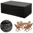 TEMPSA Housse de protection pour salon de jardin - Imperméable - Anti-Vent/Pluie/UV - Noir