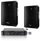 Pack Sono 1680W Total Ibiza Sound 2 Enceintes 3 voies 2x600w - Ampli Ventilé 2x240w - Câblage - Idéal salle des fêtes Bar Club