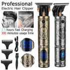 Tondeuse à cheveux Letouch - écran LCD - rechargeable sans fil - lame en T - pour hommes - couleur or