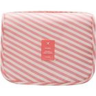 Trousse de toilette pliable - NOVAGO - Rose à rayures - Souple - Zippée