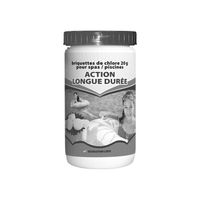 BSI - Chlore action longue durée ou chlore lent - Galets 20g - Dissolution lente - Désinfection - Piscine - 1kg
