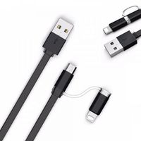OuiSmart® Câble 2 en 1 (Pour iPhone+Micro-USB) Noir 1m