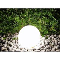 Trango Lot de 1 boule de jardin 200WB IP65 en blanc mat 20 cm de diametre avec 1 ampoule LED E27 *Snow * Boule lumineuse avec