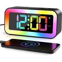 Réveil Enfant Lumineux - TYRESES - RGB, Luminosité Réglable, 2 Alarmes, Port USB