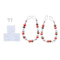 Boho-Rideau en perles en bois pour bureau à domicile salon décoration de chambre draperie boucle avec crochets Coloré 2