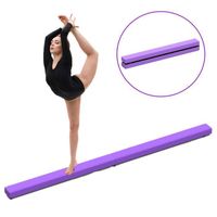Poutre De Gymnastique Pliable 240cm Pour Enfants COSTWAY-Poignées De Transport-4 Patins Antidérapants Couverture En Daim Violet - Sport