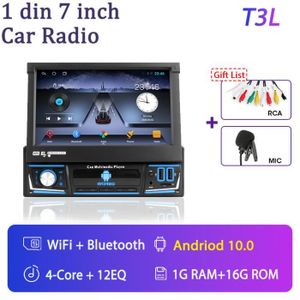 AUTORADIO T3L-MIC - Autoradio Android 11, écran rétractable 