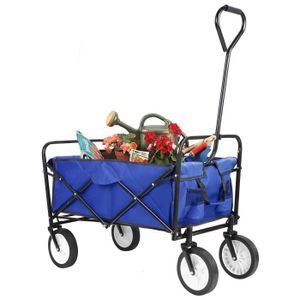 PANIER PORTE BUCHES Chariot utilitaire pliable robuste pour festivals et jardins, bleu