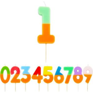BOUGIE ANNIVERSAIRE Bougie numéro 1 orange et vert pour gâteaux | Décorations de gâteau d'anniversaire colorées pour enfants 1ère fête, 18e,.[Q877]
