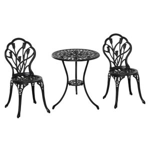 Ensemble table et chaise de jardin Ensemble de jardin baroque - MYCOCOONING - Mercredi - Noir - Adulte