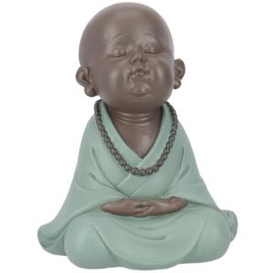 QS Petite Statue de Bouddha en céramique Petit Moine Bouddhiste Ameublement de Maison Couleur céramique