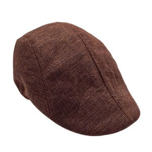 CASQUETTE brun - Béret en lin pour hommes et femmes, Casquette Vintage pour garçon, Cabbie Gatsby, chapeau de soleil de