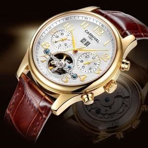 Montre homme carnival bracelet cuir Cdiscount