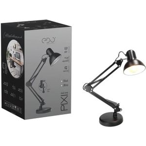 LAMPE A POSER Lampe de bureau PIXI Black E27 noire réglable base+clip compris lampe de table