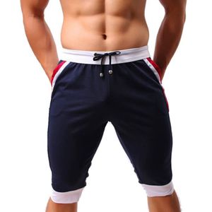 PANTACOURT Pantalon court de sport pour homme - Marque - Coupe ajustée - Cordon de serrage - Respirant-Bleu marine
