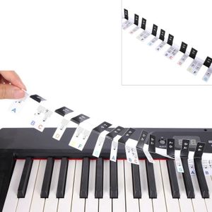 PIANO Pâte Gratuite Sans Colle Touches Noires Améliorées Touche Blanche 88 Touches Clavier De Piano Marqueur De Notes Superpositio[J119]