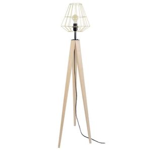 LAMPADAIRE TOSEL Lampadaire 1 lumière - luminaire intérieur - acier crème - Style inspiration nordique - H170cm L40cm P40cm