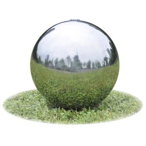 FONTAINE DE JARDIN vidaXL Sphère de fontaine de jardin avec LED Acier inoxydable 30 cm