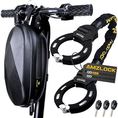 Antivol Chaîne Pour Trotinette Électrique - 92 Cm, Acier 8mm Ultra Résistant, 1.5 Kg Avec Sac Étanche Et Clés