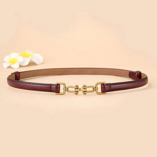 Ceinture PU Femme Ceinture Fine En Cuir PU - Boucle Dorée Pour Robe, Jean, Pantalon - Style Skinny Ceinture Fine Femme Ceinture PU Femme Ceinture Fine En Cuir PU - Boucle Dorée Pour Robe, Jean, Pantalon - Style Skinny Ceinture Fine Femme