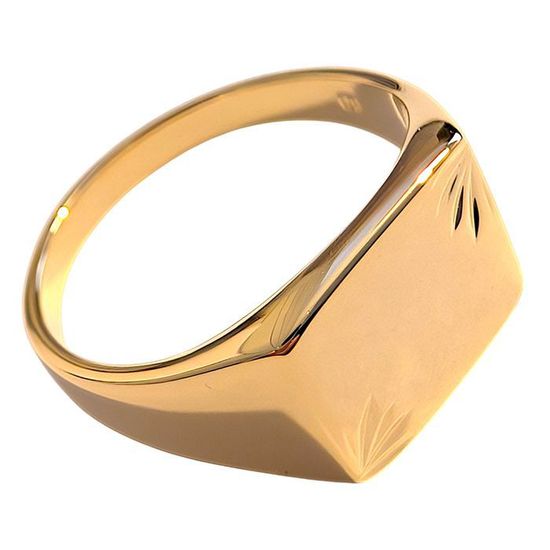 Bague Chevalière Plaqué Or 18 Carats – Neuf (Sans Emballage)