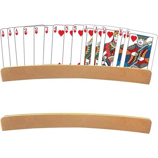 Porte-cartes à Jouer - Pince Driehoek Pour Cartes - Cartes Mains Libres Aide Au Maintien Des Cartes Enfants Pour 10 A 12 Cartes Vert 8x2 5 Cm