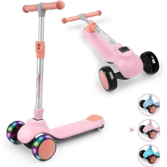 Trottinette Enfant Moana Pliable - Roues Lumineuses - Guidon Réglable 74-80cm - À Partir De 5 Ans