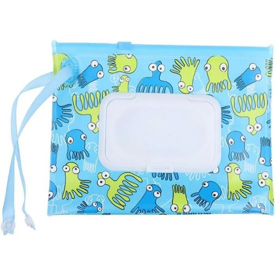 Lot De 4 Pochettes à Lingettes Humides Réutilisables - Étui Portable Pour Poussette Et Sac à Langer