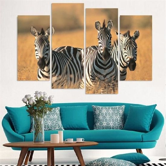 Noir et Blanc Couleur Afrique Zèbre Peinture Art pour Salon Décoration  Imprimer Peinture À L'huile sur Toile(pas étiré pas encadré) - Achat /  Vente tableau - toile - Cdiscount