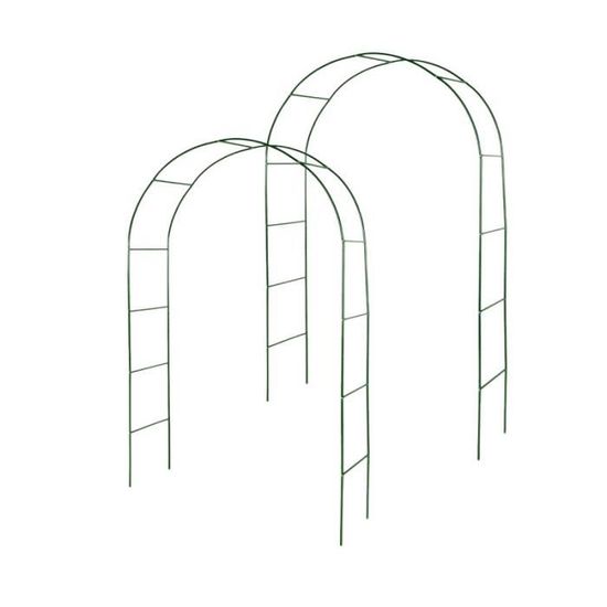 Lot de 2 arches de jardin métallique pour plantes grimpantes - Arceau rosiers grimpants - Résistant aux intempéries 