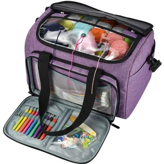 Sac De Rangement Pour Fils à Tricoter - Tissu Oxford 600D, Fermeture éclair, Poignée Antidérapante - Portable Et Organisé - 14