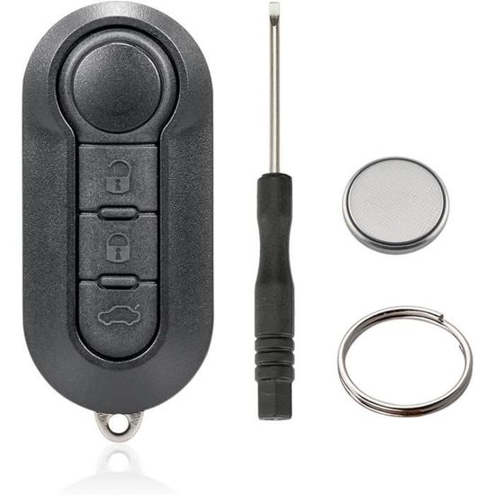 Coque Clé Voiture 3 Boutons Pour Fiat 500 Punto Ducato Stilo Panda - Remplacement Parfait SIP22