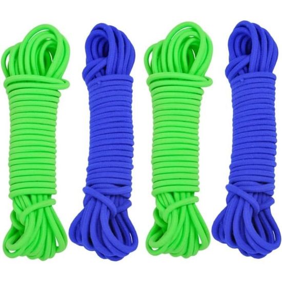 Lot De 4 Cordes Élastiques D'Amarrage Kayak/Bateau 1.5m X 6mm - Corde PP Tressée Noire Pour Jet Ski, Canoë, Ponton, Défense Bateau
