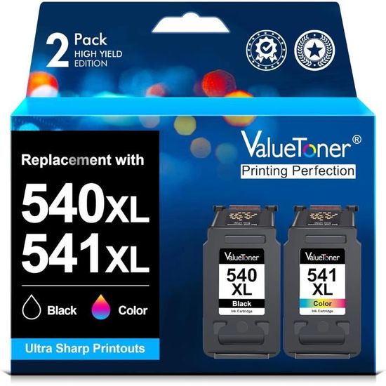 COMETE - 540XL - 2 Cartridges Compatibel met Canon Pixma G2150 MG2250 MG3150 MG3250 MG3550 MG4150 MG4250 MX375 MX395 MX435 MX455 MX515 MX525-2 zwart