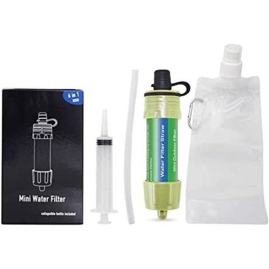 2 Pièces Paille Filtrante De Survie – Filtre à Eau Portable 1000 Litres, Idéale Pour Camping, Randonnée Et Urgences (Bleu)