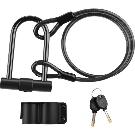 Antivol Vélo En U SIGTUNA - Acier 18 Mm, Double Pêne, Avec Support De Fixation - Noir