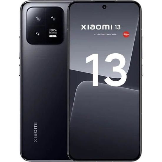 Xiaomi 13 Smartphone 5G 8+256Go Noir Qualcomm Snapdragon 8 Gen 2 Écran AMOLED  FHD+ 6,36" 120Hz Batterie 4500 mAh 67W Caméra 50MP