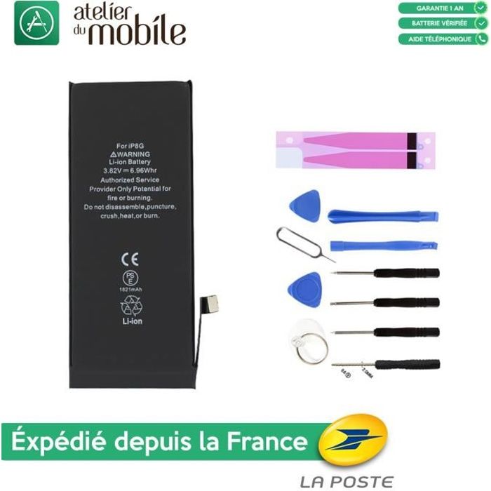 ATELIER DU MOBILE® Batterie iPhone 8 et kit de réparation complet