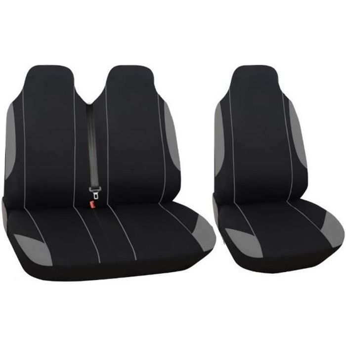 Mercedes Sprinter Vito Housses Couvre Sieges Fabric 2+1 Gris Noir
