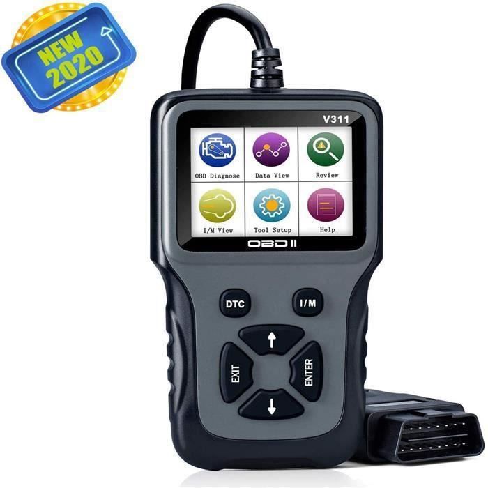 Outil de Diagnostic Voiture OBD2 Universel Support Français Lecteur et Suppression de Codes d’erreurs Moteur Voiture OBDII