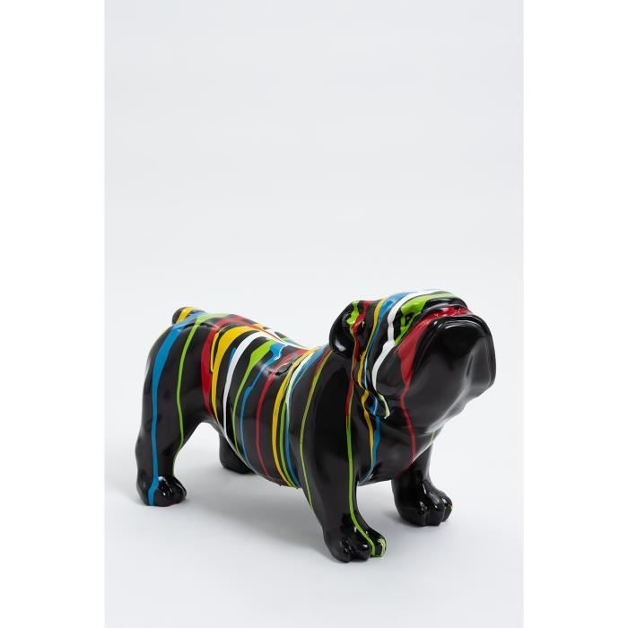 Statue chien bouledogue anglais grognon taille S - CARDIFF - 60cm - sculpture résine animal design deco decoration