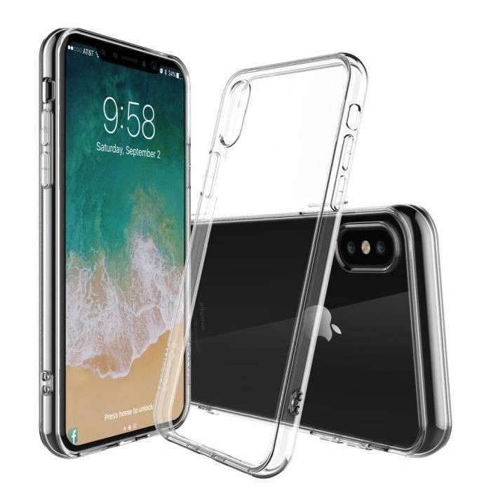 Coque Silicone Transparente Pour Iphone X 10 Apple - Protection Arriere Anti-Choc - Etui housse par plt mode