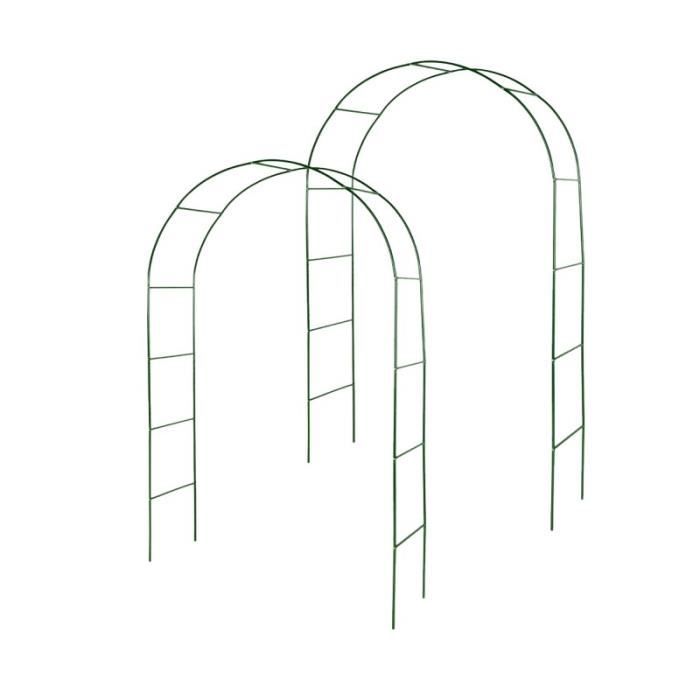 Kit de 2 arches de jardin métallique pour plantes grimpantes vert foncé Vert Foncé