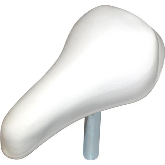Selle vélo bmx blanche enfant assise mousse confort avec tige 22mm 140mm universelle femme draisienne