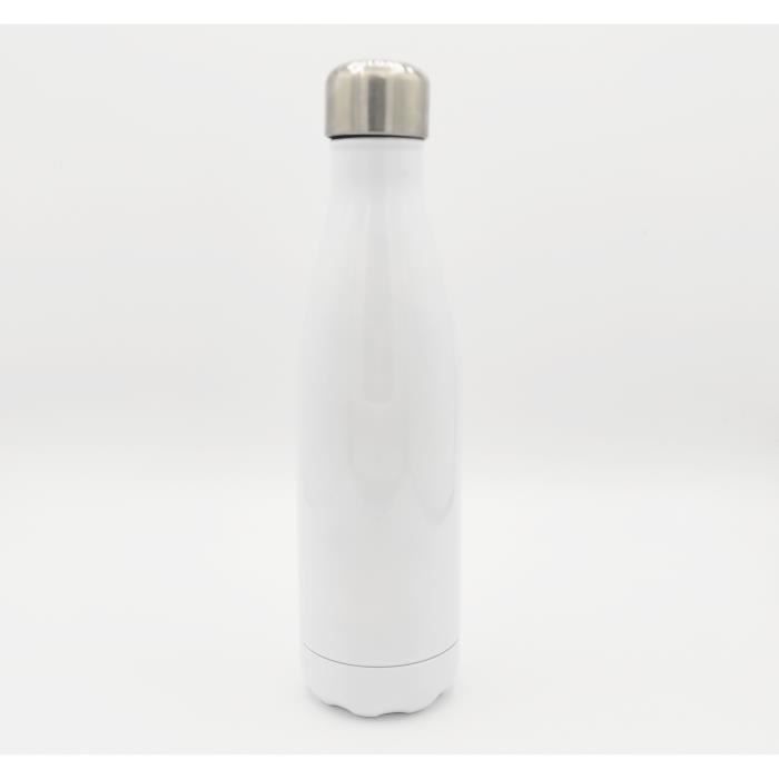 Gourde Isotherme 500ML Contenance Isotherme Pour Boissons Chaudes et Froides Acier Inoxydable Inox Double Paroi Isolé Blanc