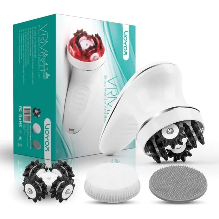 VOYOR Appareil de Massage Anti Cellulite Electrique Massage Cellulite Masseur pour Tete Dos Pied Visage Cervicale avec 3 Têtes Muti-