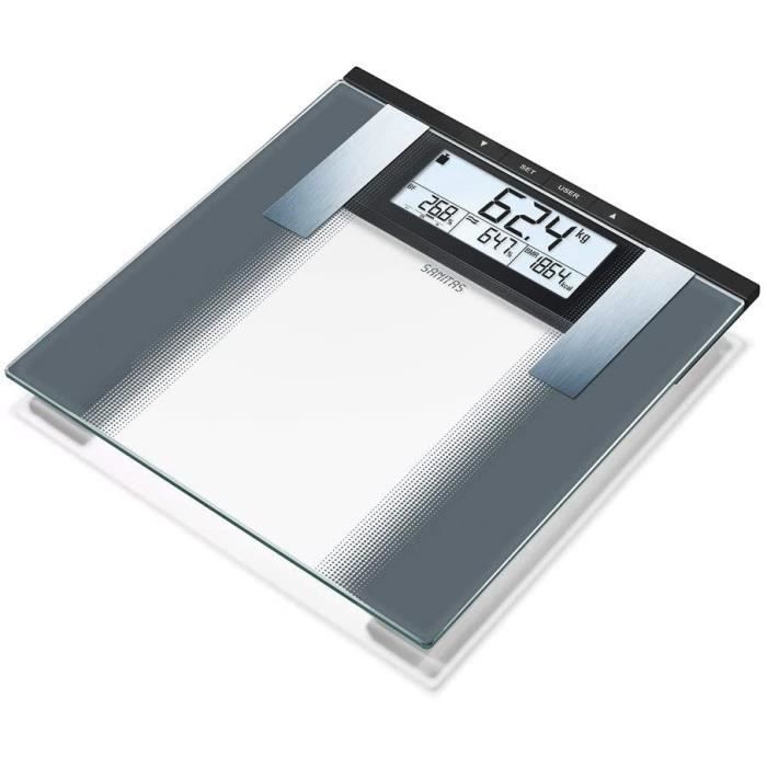 Sanitas SBG 21 Pèse-personne impédancemètre, pour mesurer poids, graisse et eau corporelle, masse musculaire et masse osseuse, besoi