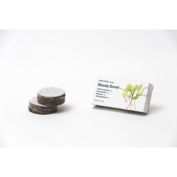 TREGREN kit de capsules d'Oseille rouge pour Potager d'intérieur. 2 capsules de tourbe et des graines d'Oseille rouge.